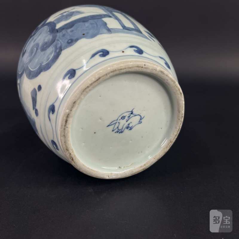 明 青花人物纹罐 - 图7